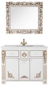 Водолей Мебель для ванной &quot;Версаль 105&quot; белая/золото, зеркало Версаль в раме